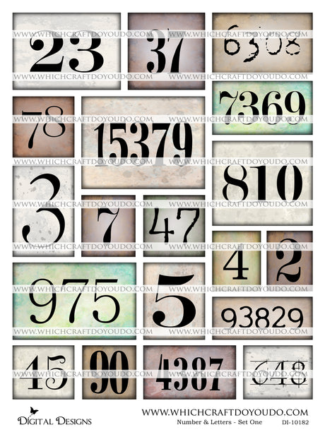 Numbers & Letters - Set One - DI-10182 - Digital Download