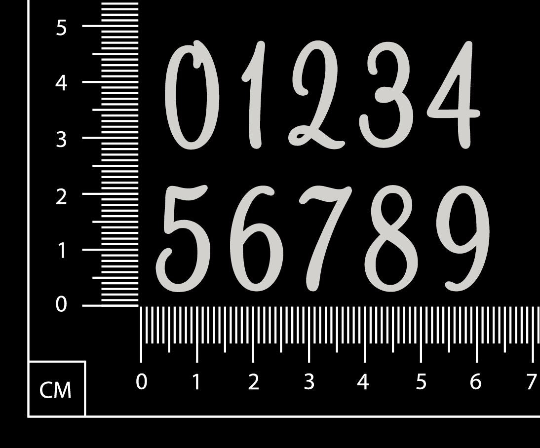 Numbers - AA - Small - White Chipboard