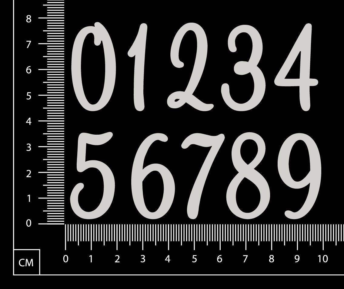 Numbers - AB - Medium - White Chipboard