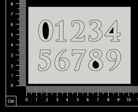 Numbers - BA - Small - White Chipboard