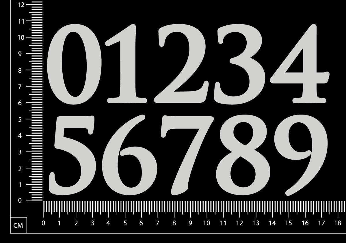 Numbers - BC - Large - White Chipboard