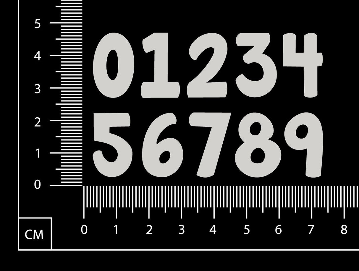 Numbers - CA - Small - White Chipboard