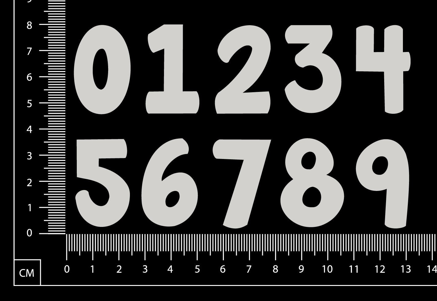 Numbers - CB - Medium - White Chipboard