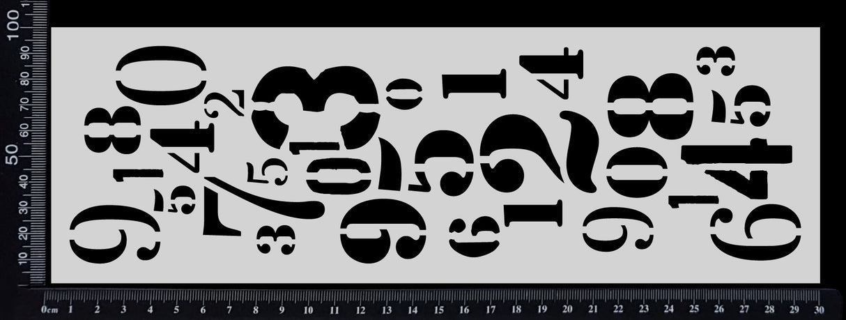 Numbers - Stencil - 100mm x 300mm