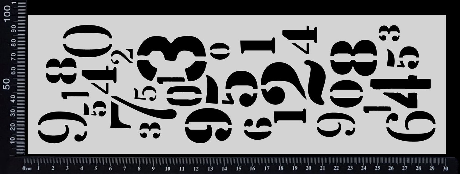Numbers - Stencil - 100mm x 300mm