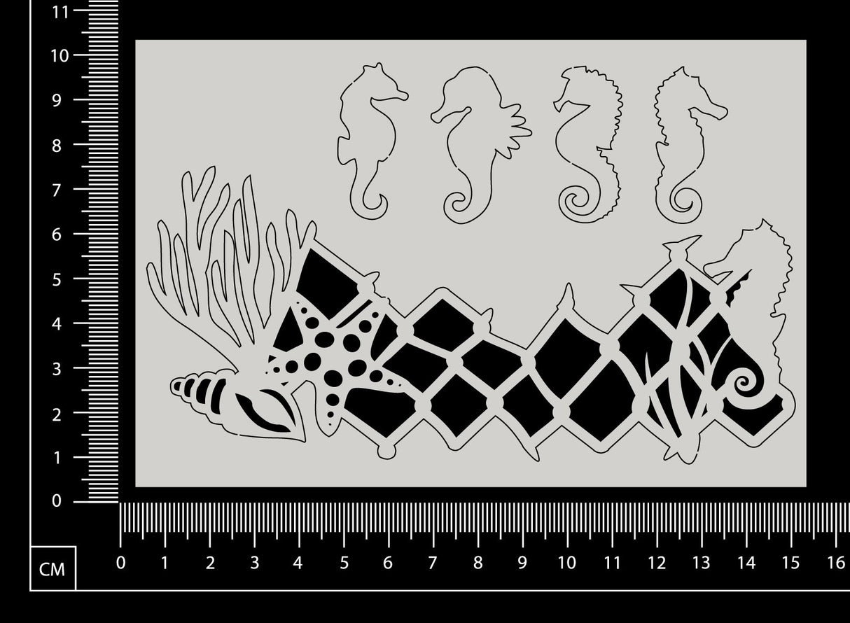 Ocean Border Set - A - White Chipboard