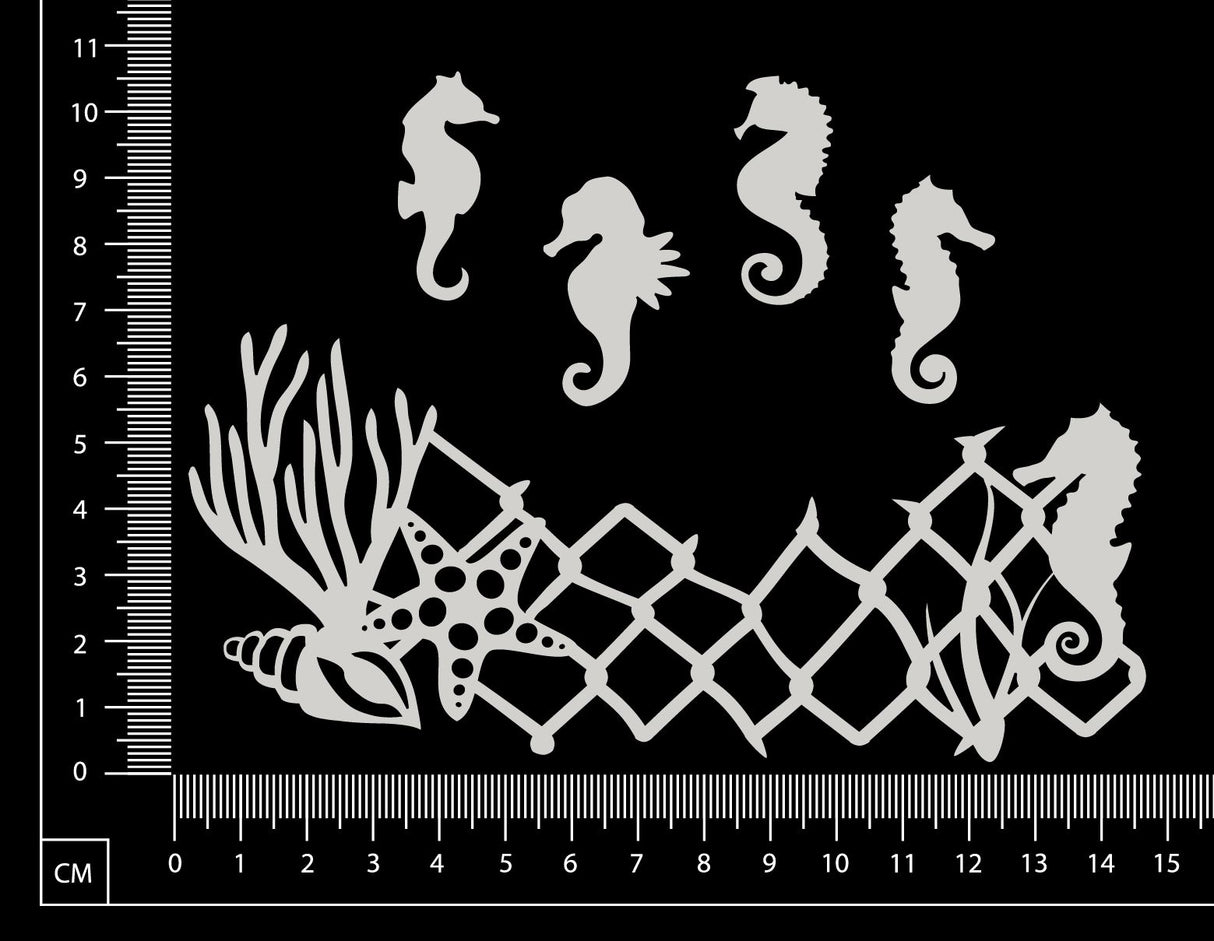 Ocean Border Set - A - White Chipboard