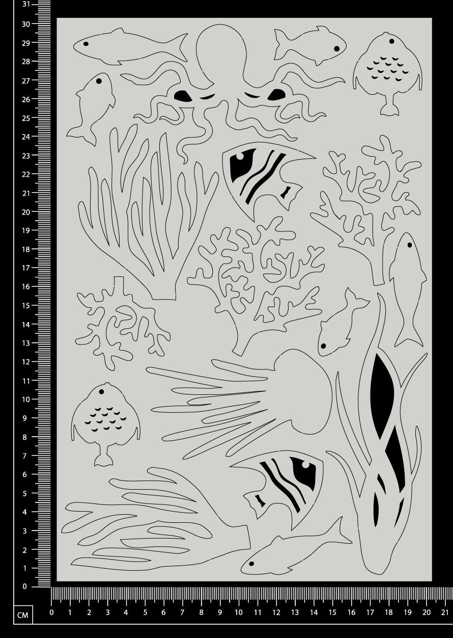 Ocean Elements Set - A - White Chipboard