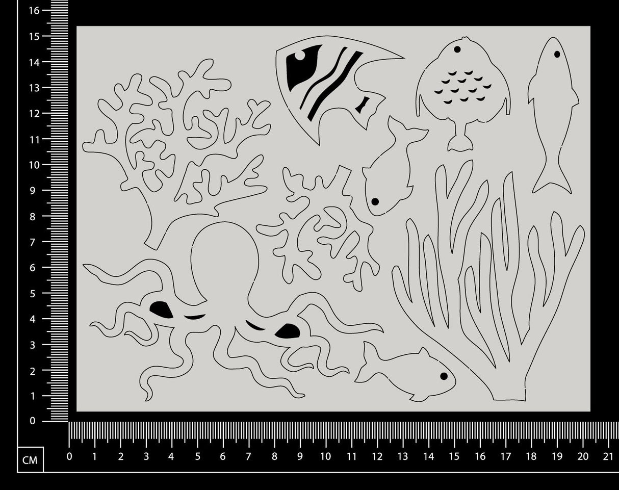 Ocean Elements Set - B - White Chipboard