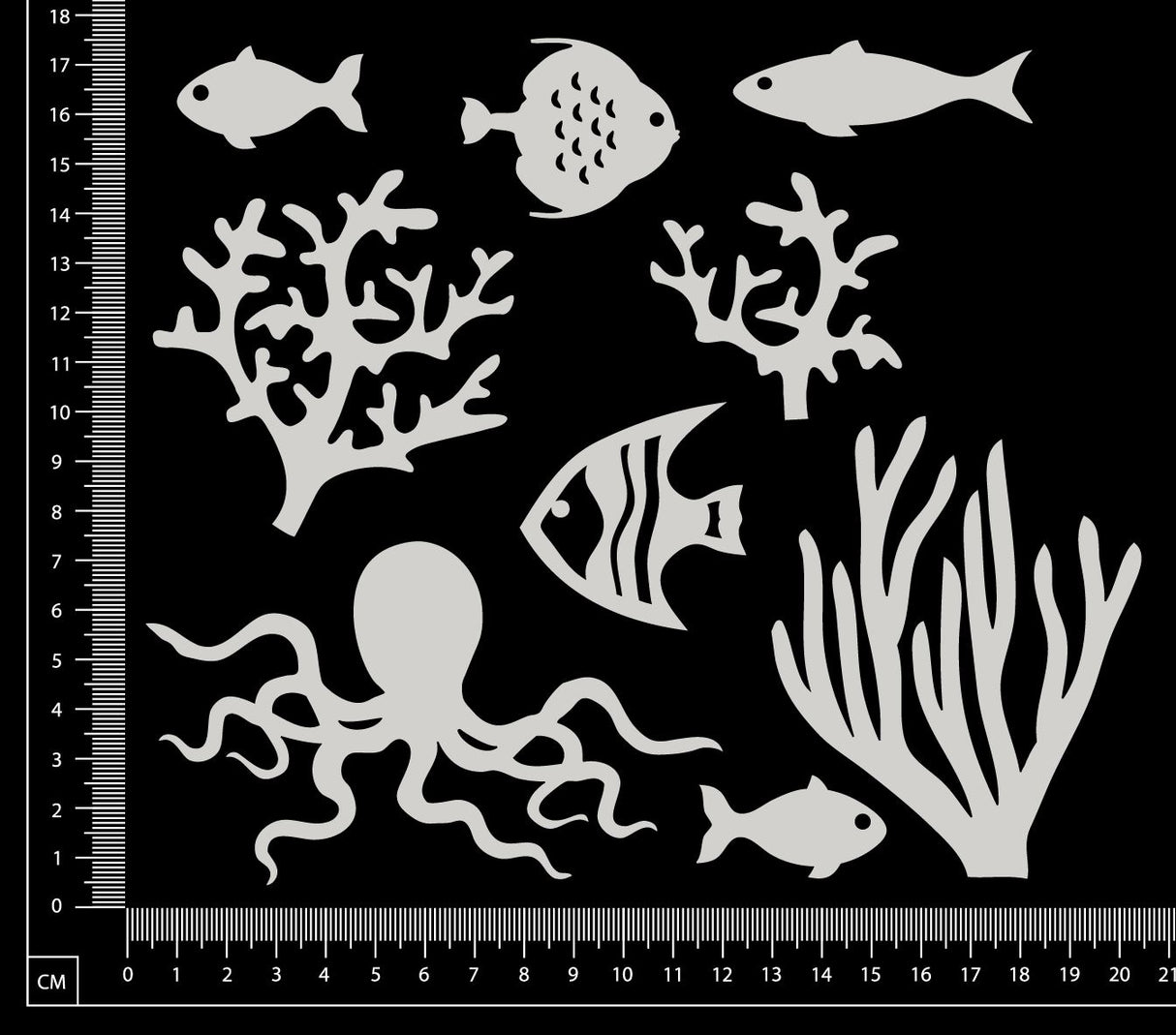 Ocean Elements Set - B - White Chipboard