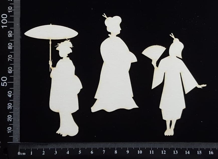 Oriental Lady Set - E - Small - White Chipboard