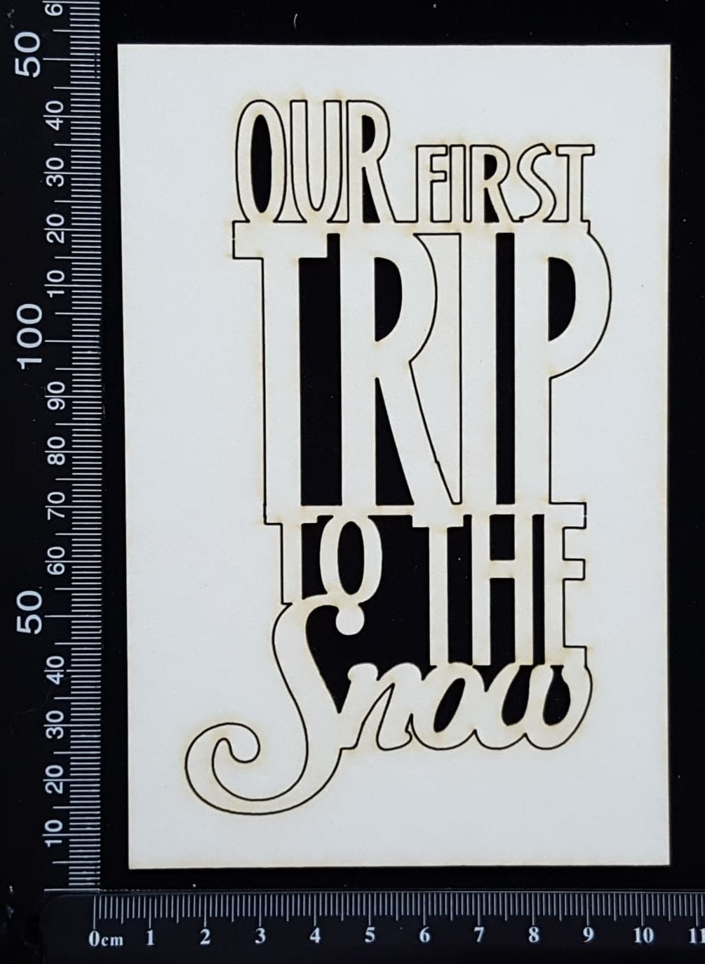 Our First Trip to the Snow - B - White Chipboard
