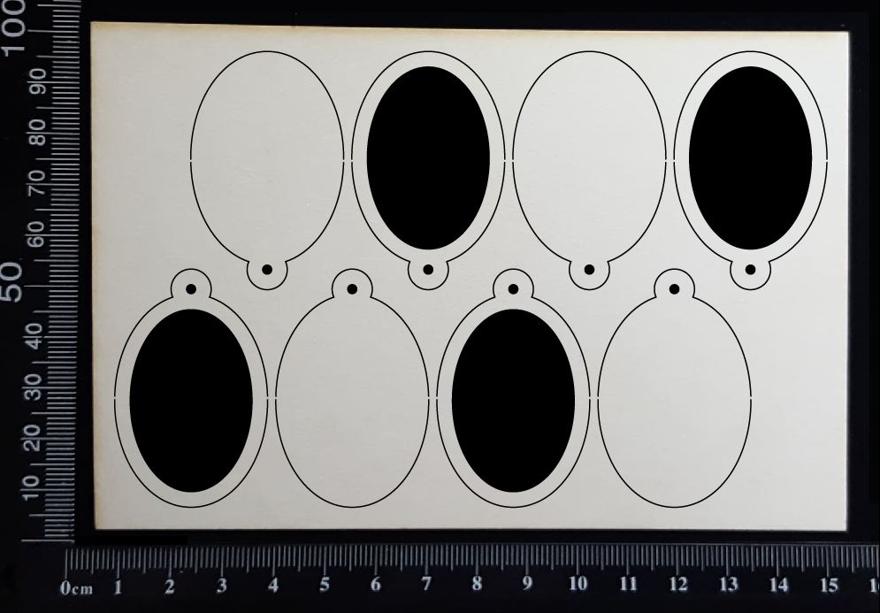 Oval Charms - White Chipboard
