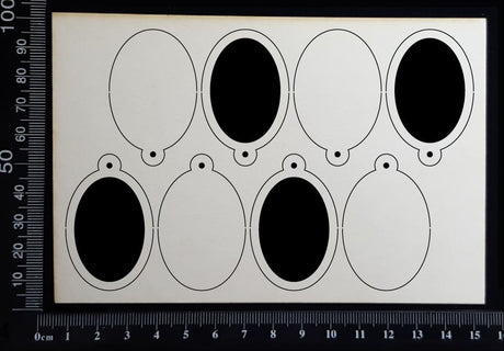 Oval Charms - White Chipboard