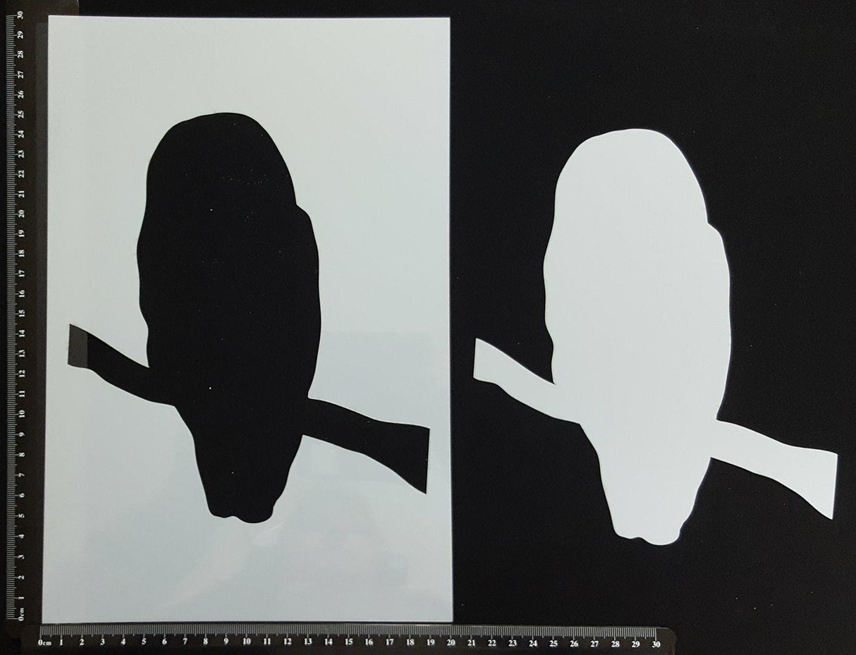 Detailed Sitting Owl - Set of 3 pieces - Stencil - 200mm x 300mm