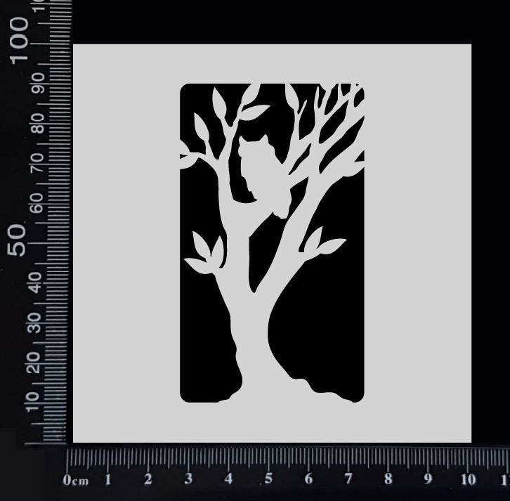 Owl in a Tree - Stencil - 100mm x 100mm