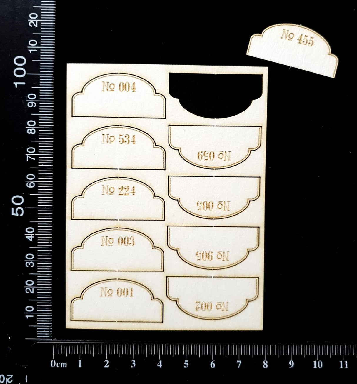 Tabs Set - D - White Chipboard