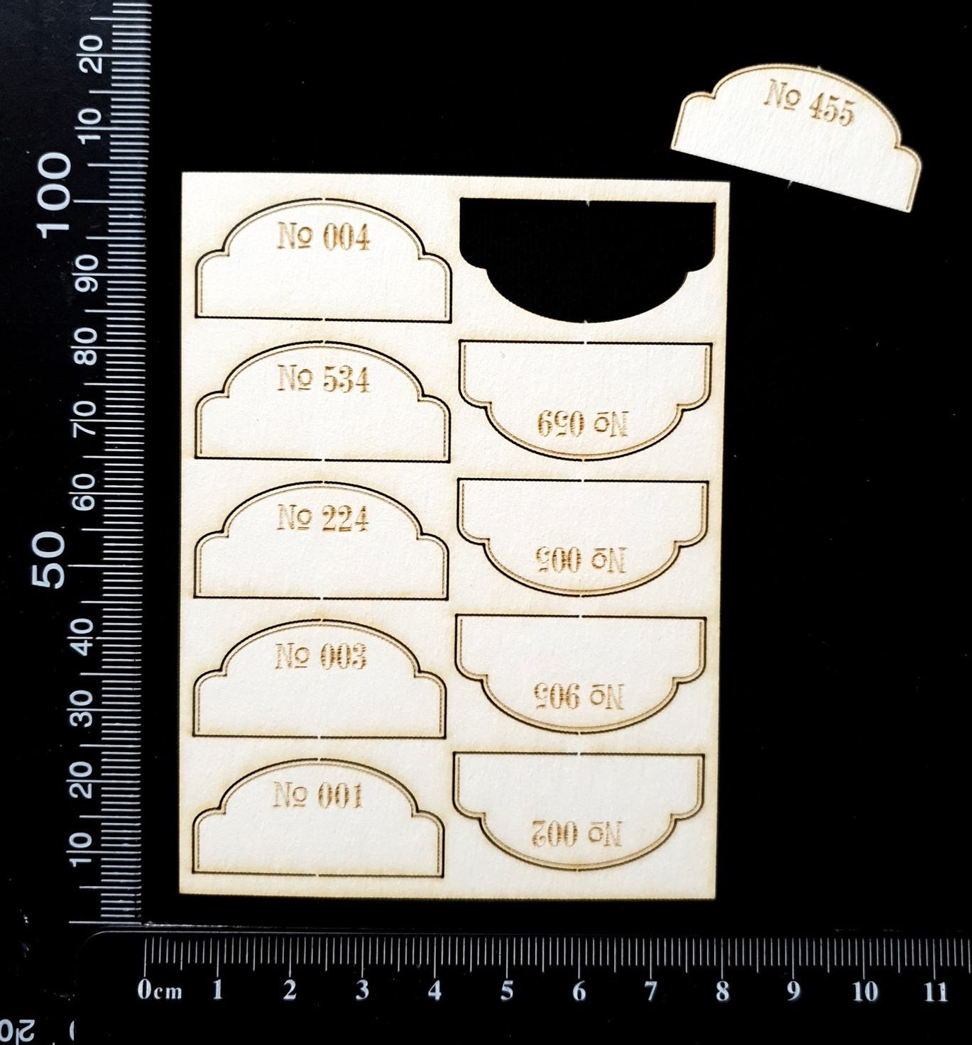 Tabs Set - D - White Chipboard