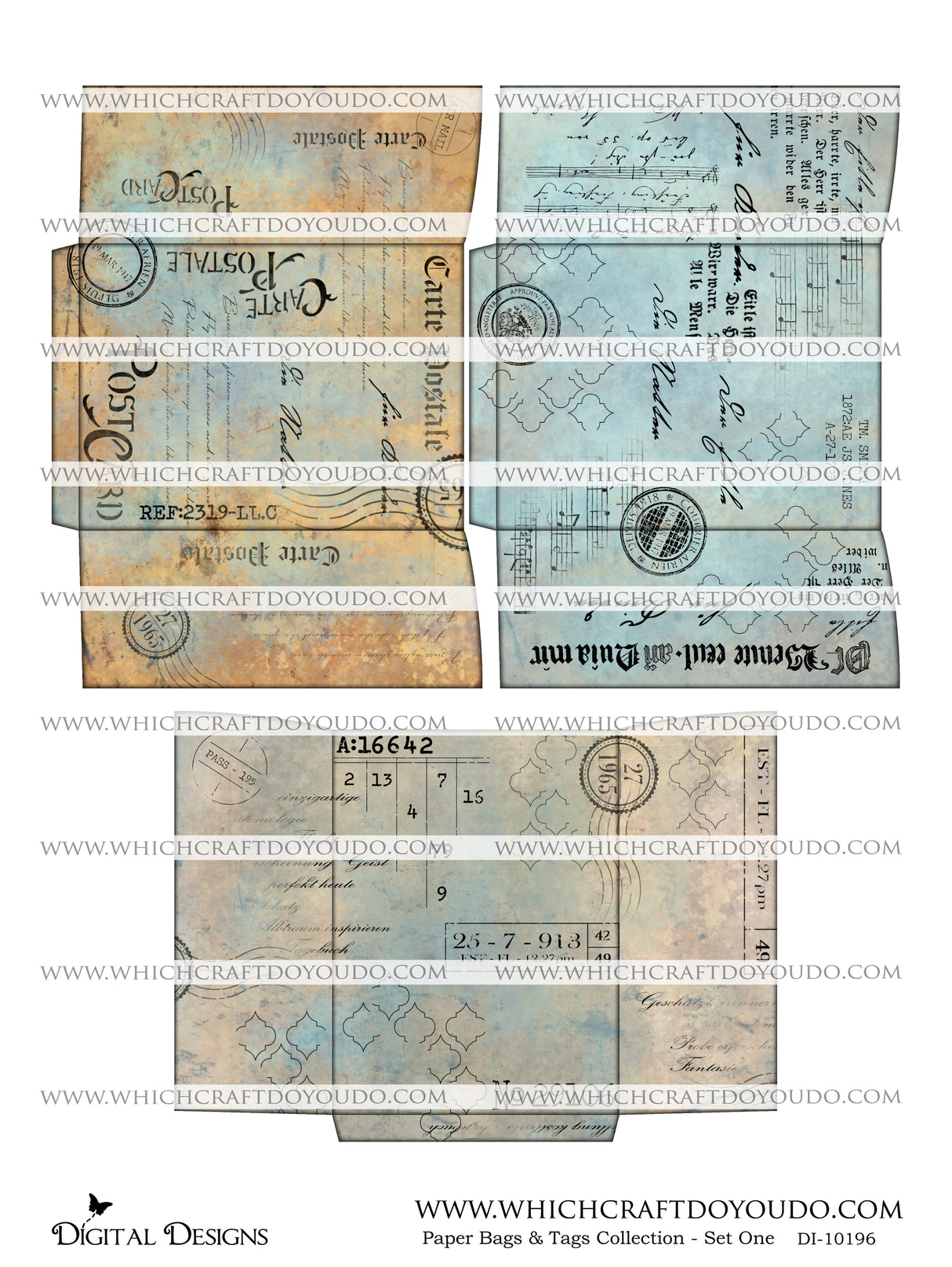 Paper Bags & Tags Collection - Set One - DI-10196 - Digital Download