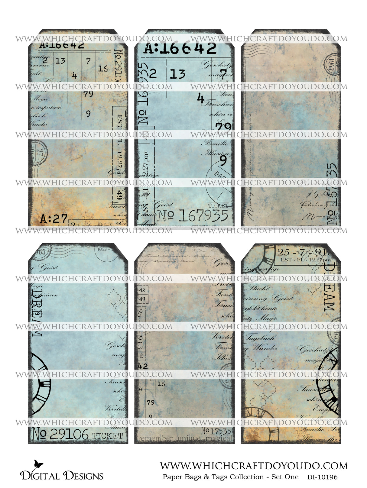 Paper Bags & Tags Collection - Set One - DI-10196 - Digital Download