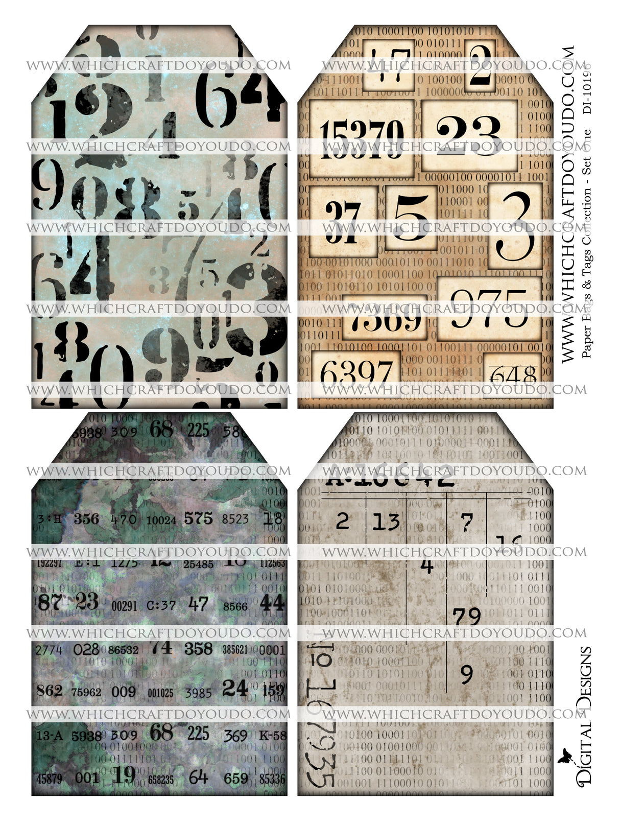 Paper Bags & Tags Collection - Set One - DI-10196 - Digital Download