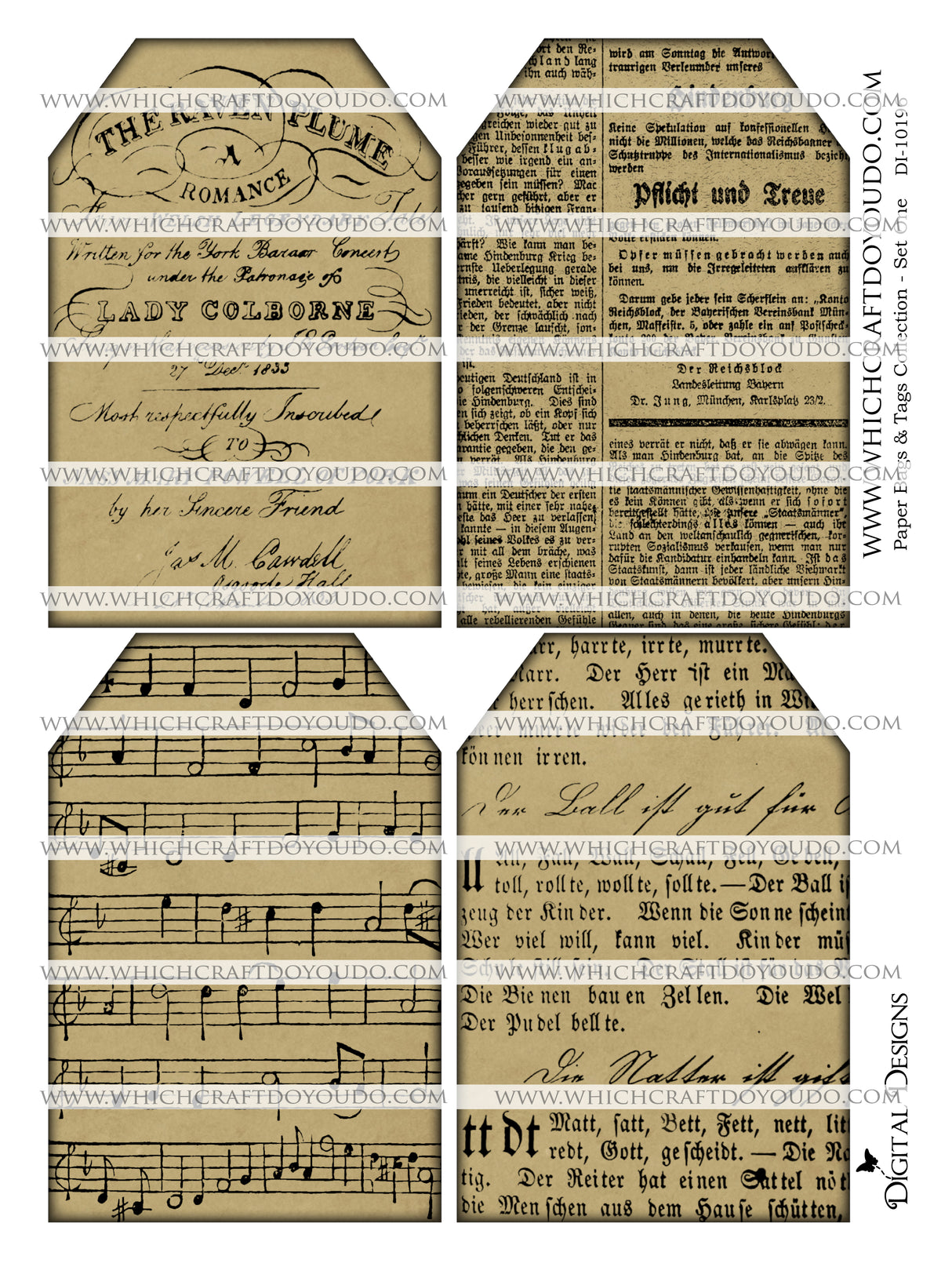 Paper Bags & Tags Collection - Set One - DI-10196 - Digital Download