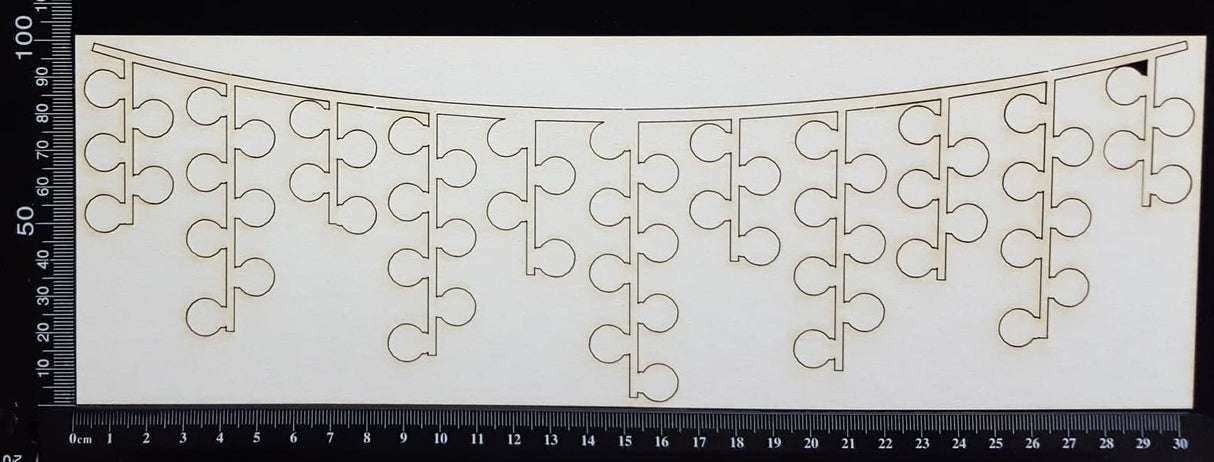 Party Lights Border - Large -  White Chipboard