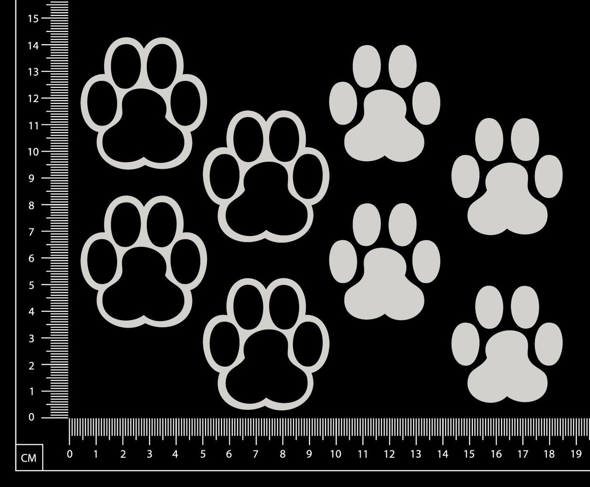 Paw prints - White Chipboard
