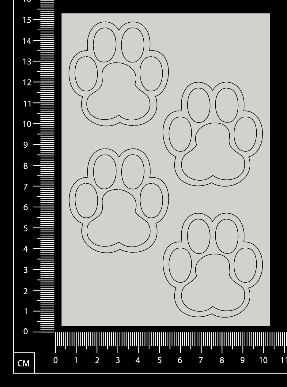 Paw prints - White Chipboard