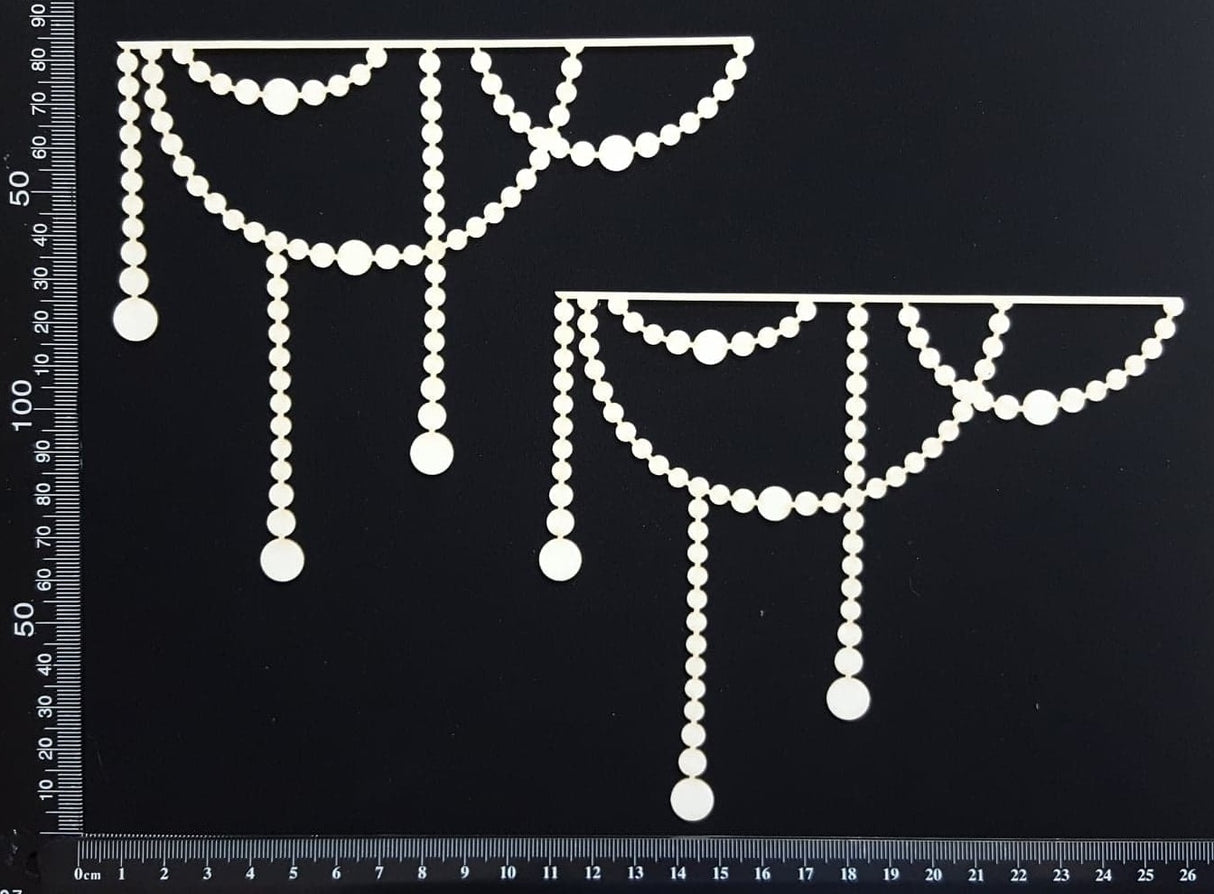 Pearl String Borders Set - A - Large - White Chipboard