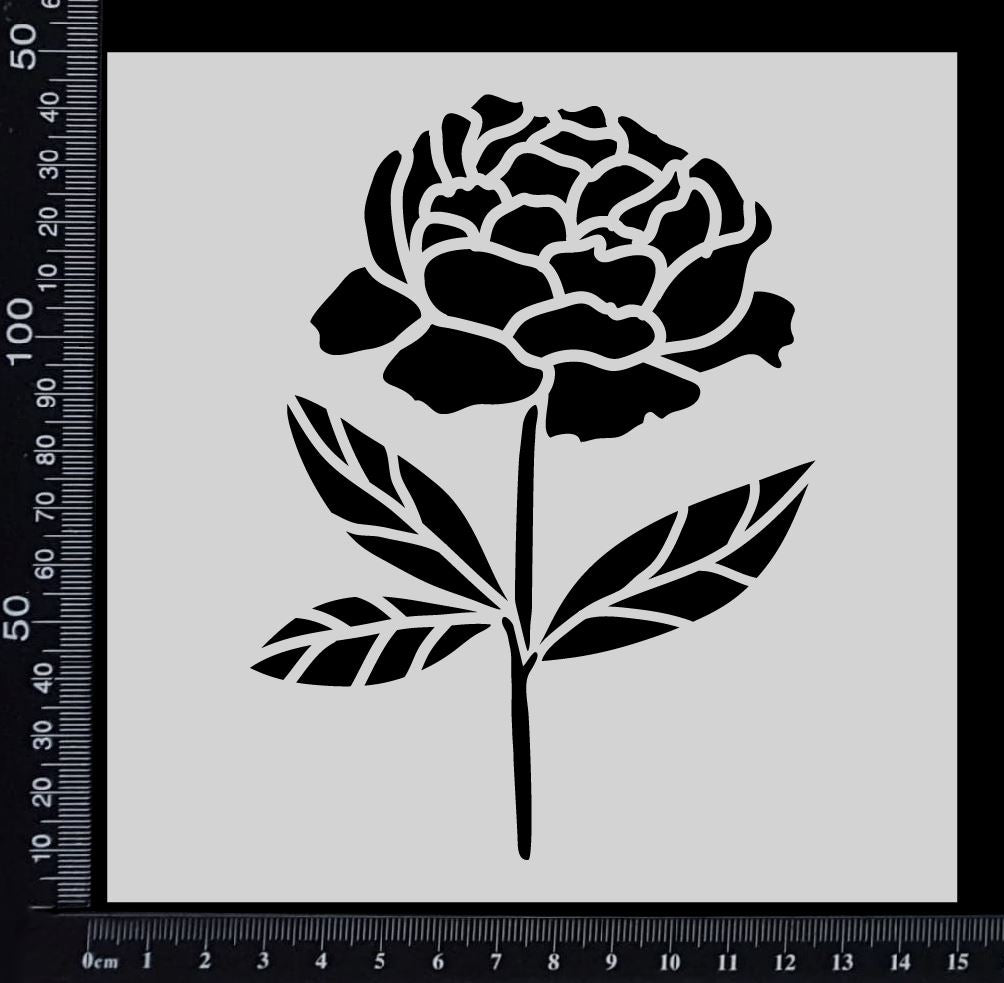 Peony - Stencil - 150mm x 150mm