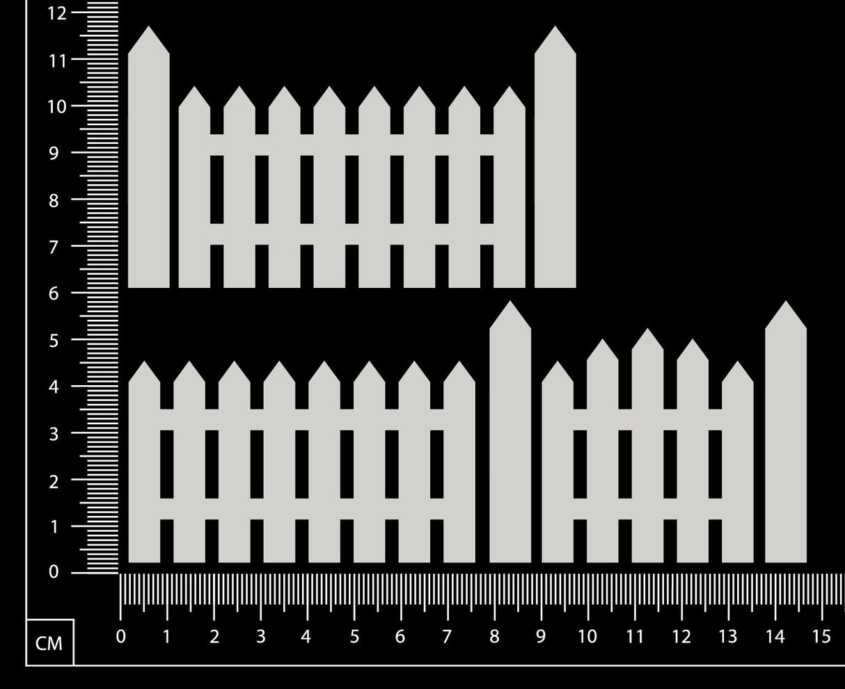 Picket Fence - Small - White Chipboard