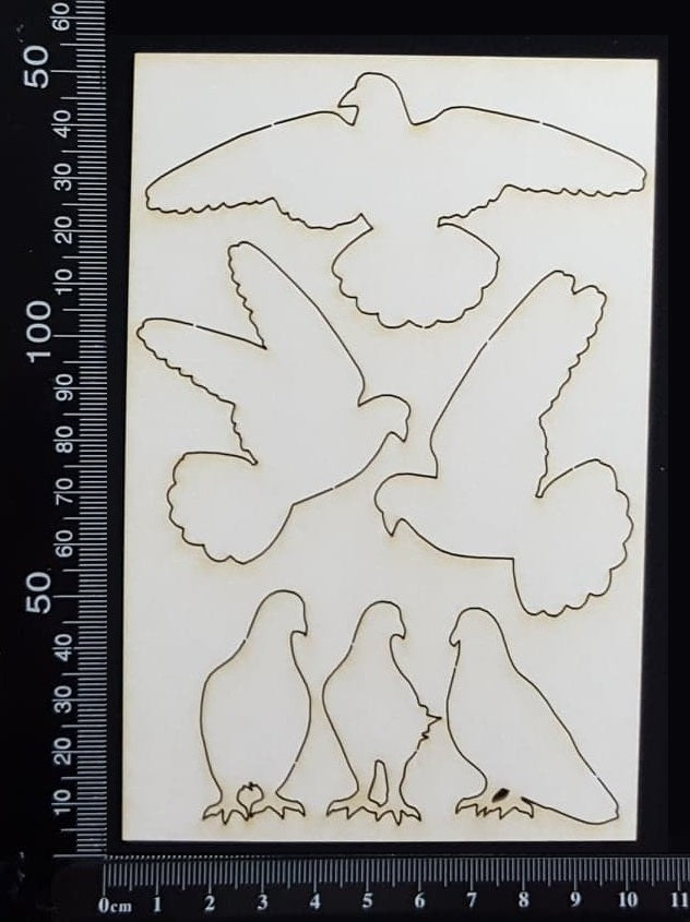 Pigeon Set - White Chipboard