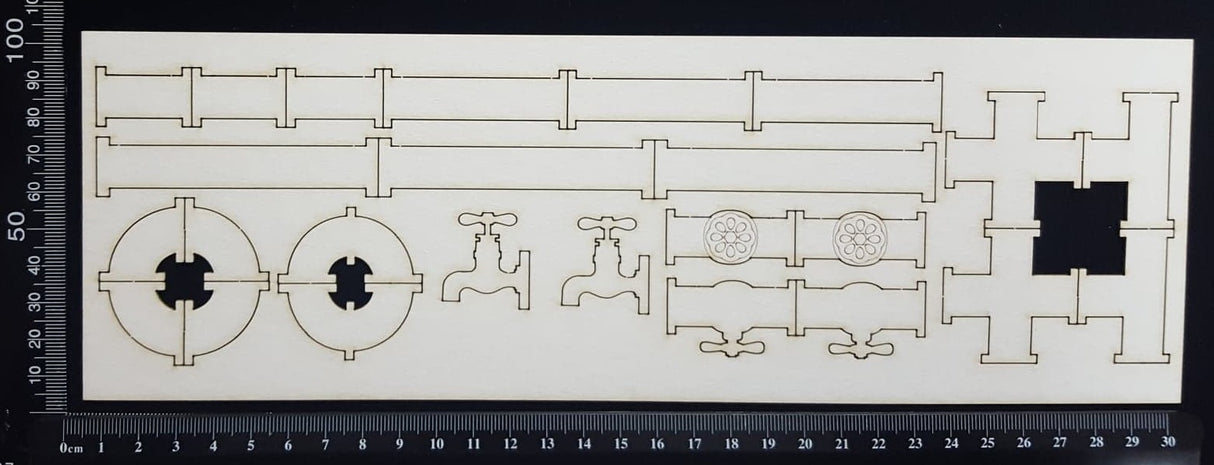 Pipe works Set - White Chipboard