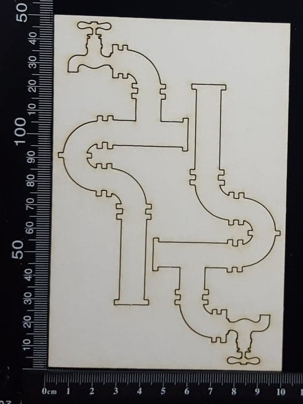 Pipes Set - A - White Chipboard