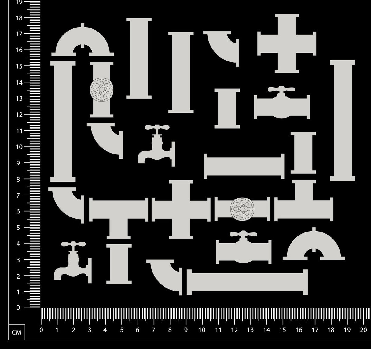 Pipe works Set - White Chipboard