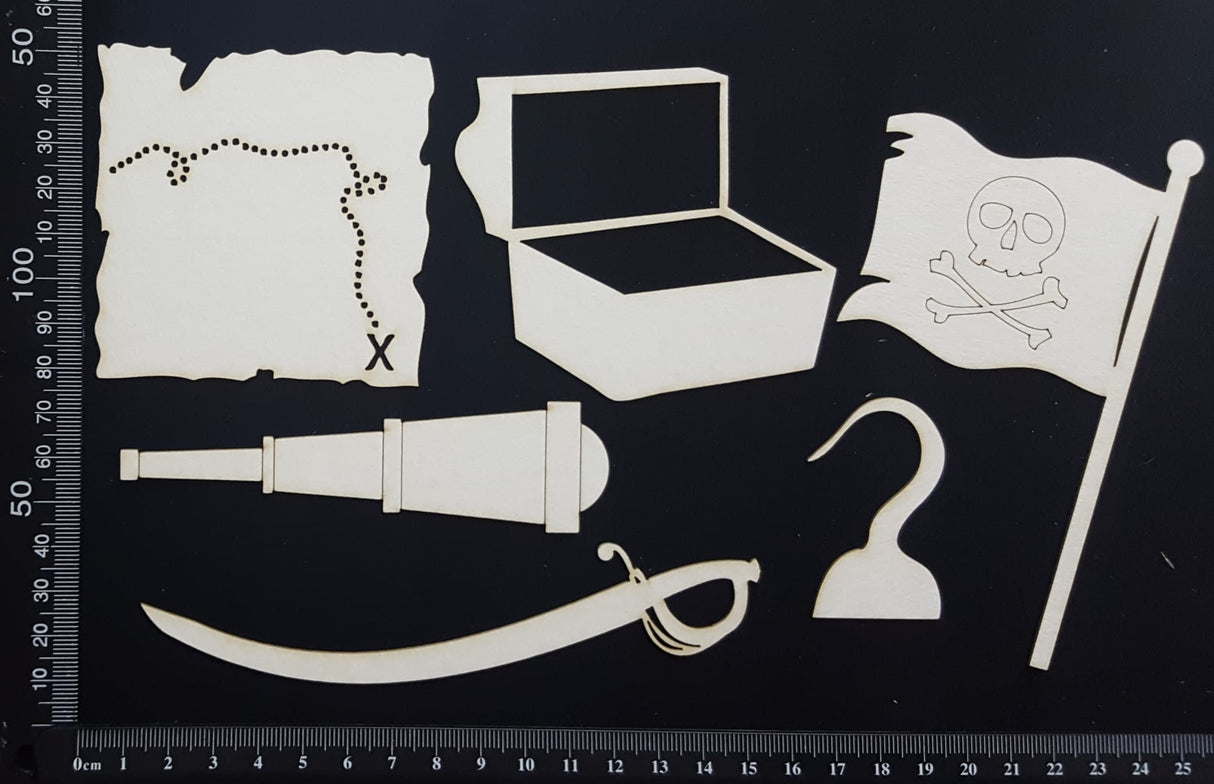 Pirate Set - A - White Chipboard