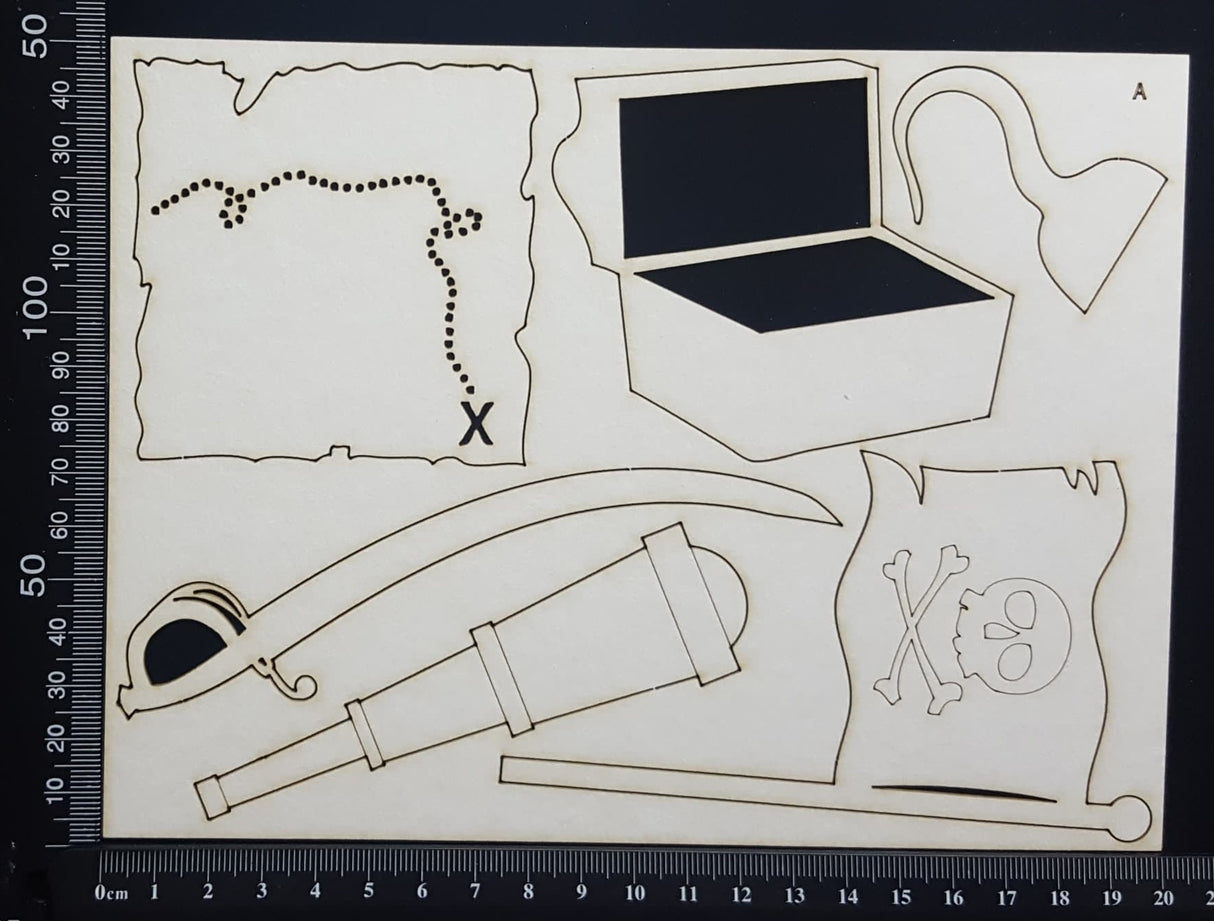 Pirate Set - A - White Chipboard