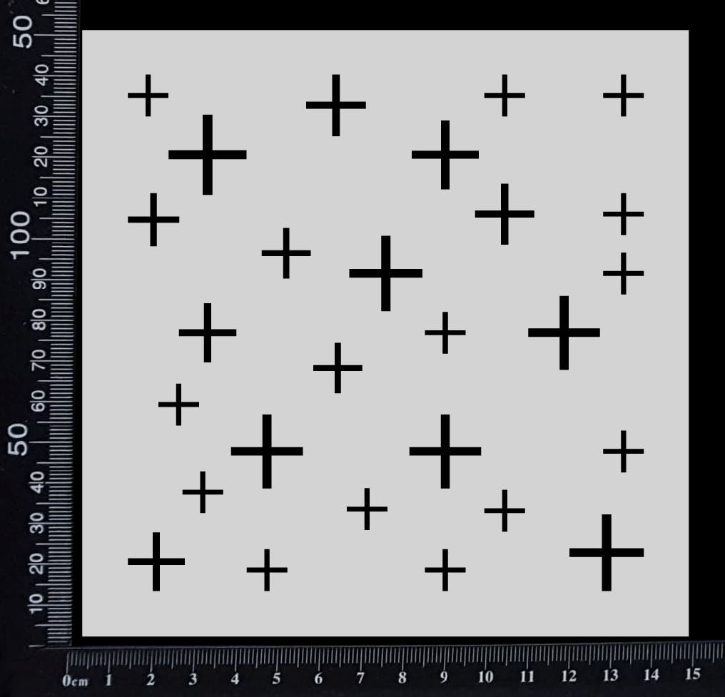 Pluses - Mixed - Stencil - 150mm x 150mm