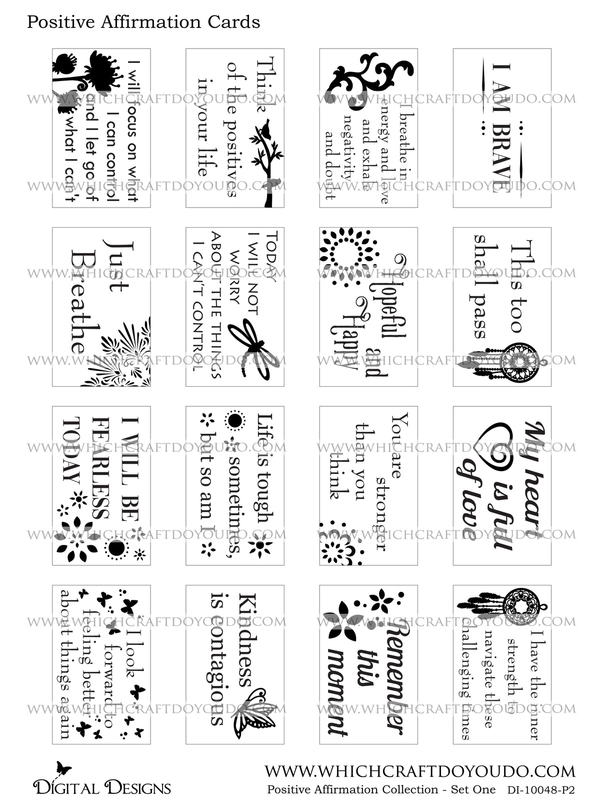FREEBIE - Positive Affirmation Collection - Set One - DI-10048 - Digital Download