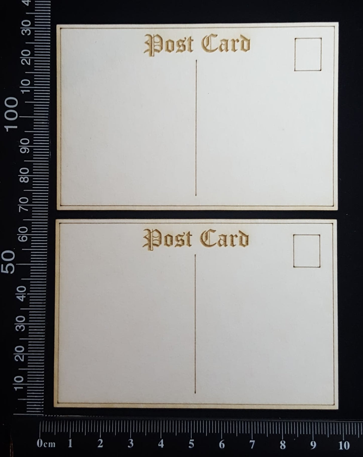 Laser Engraved Post Card Set - F - Small - White Chipboard