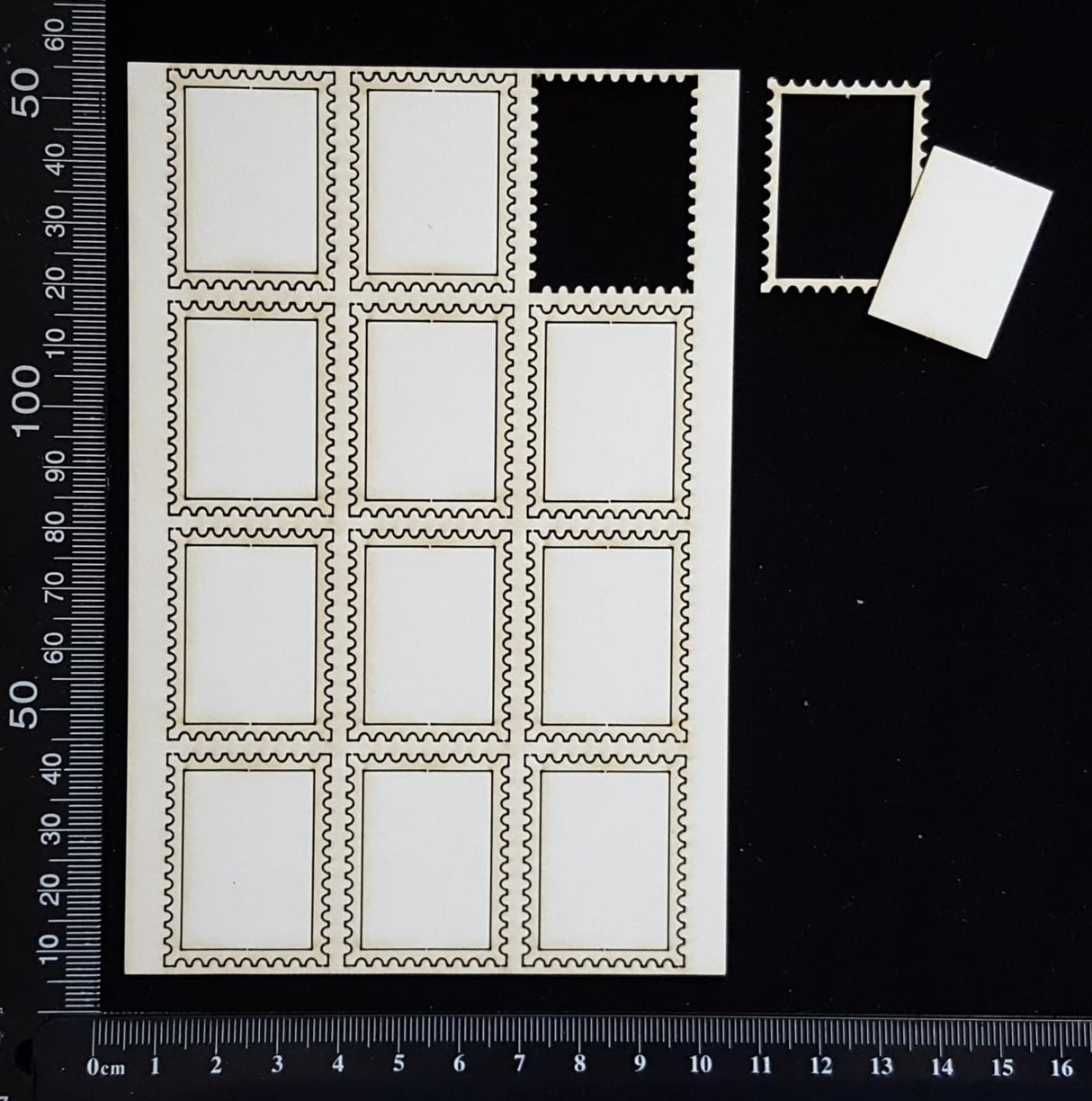 Postage Stamp Set - A - White Chipboard