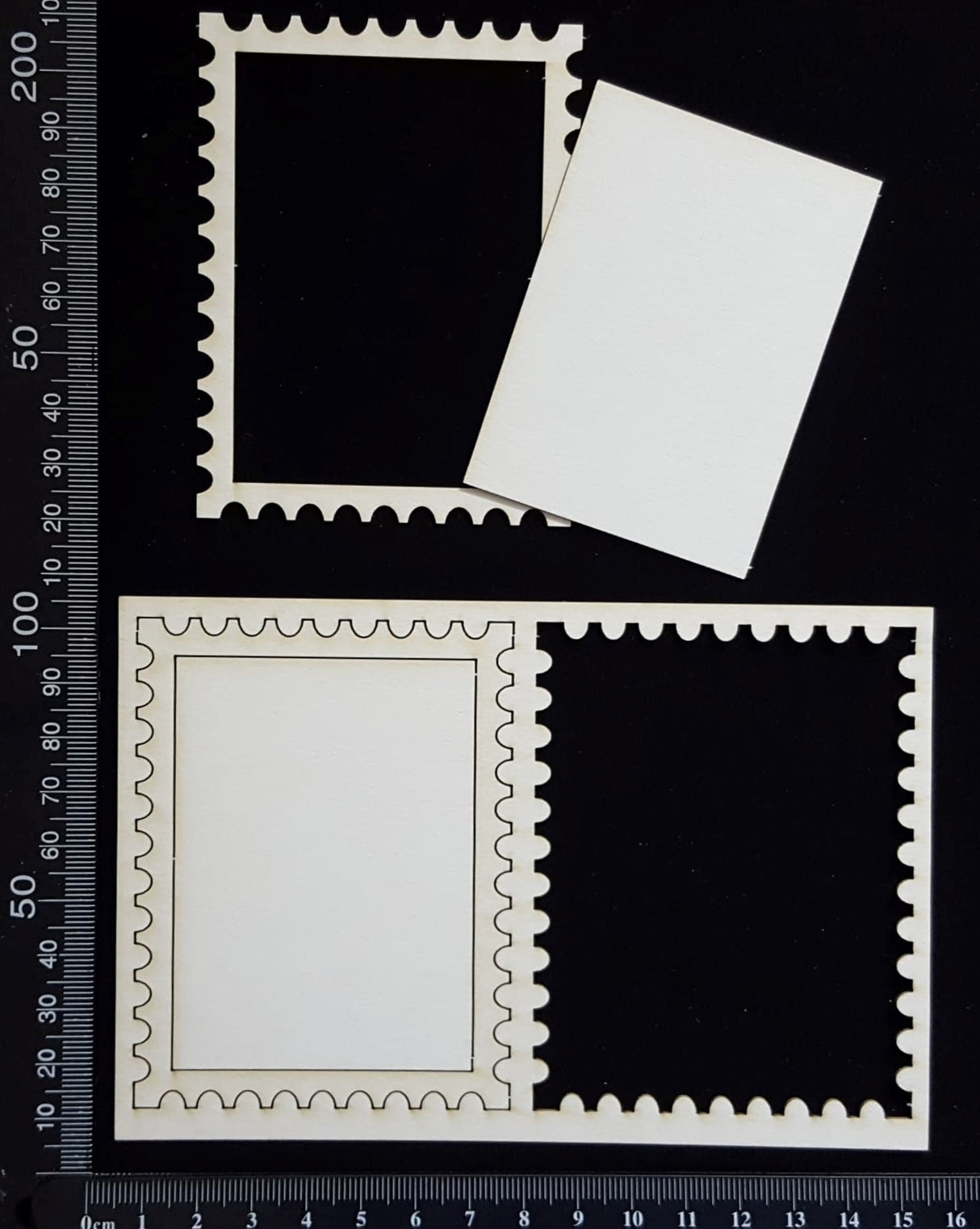 Postage Stamp Set - C - White Chipboard