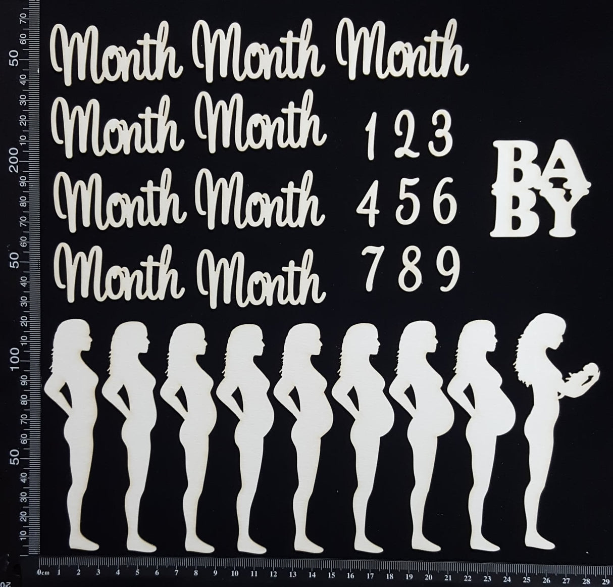 Pregnancy Elements Set - B - White Chipboard