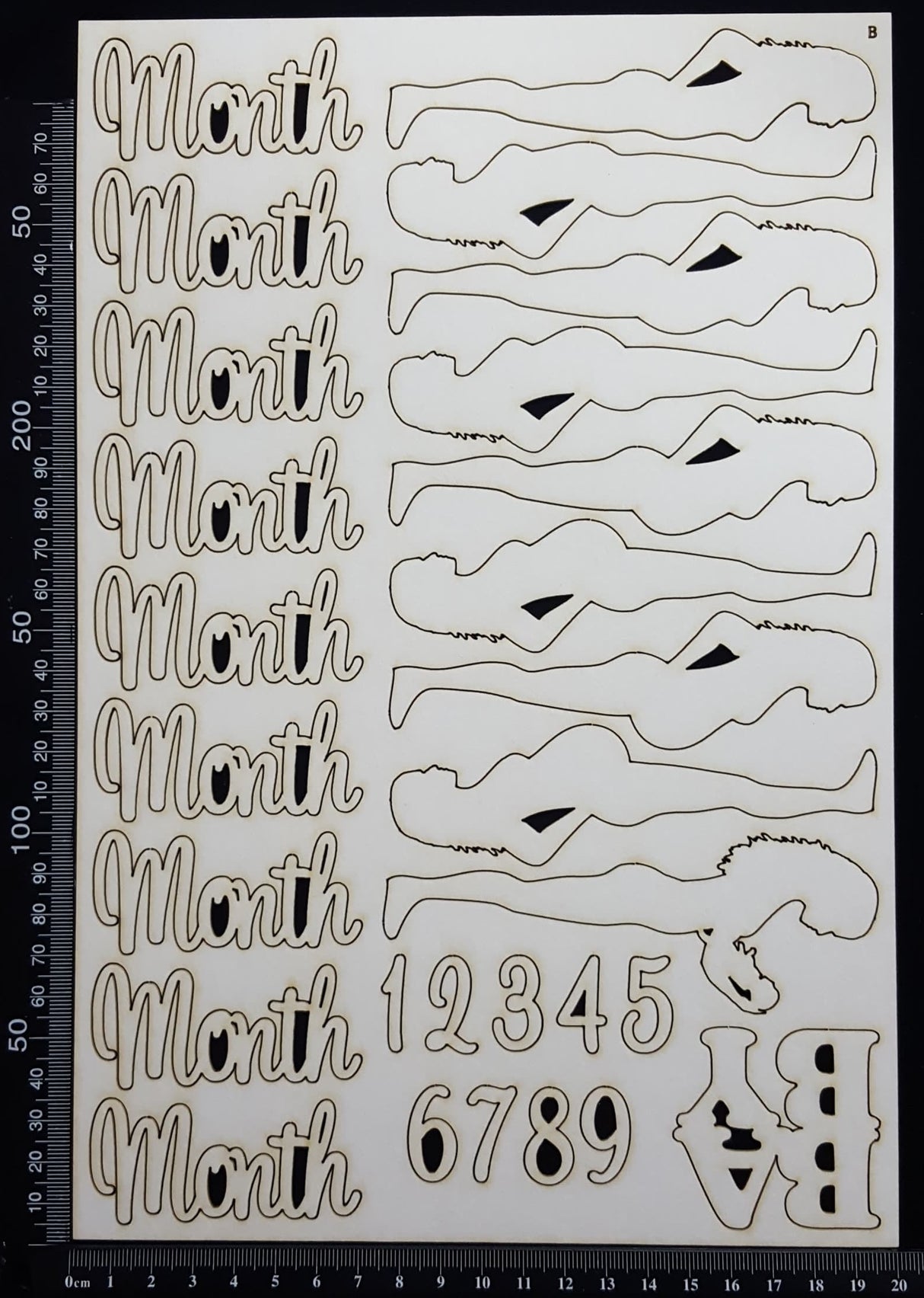 Pregnancy Elements Set - B - White Chipboard