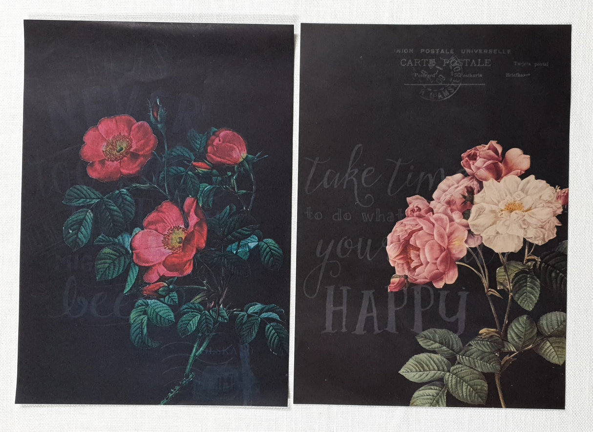 Decoupage Paper - A4 size - 4 sheets - (DP-1011) - Pretty Primrose / Be Happy