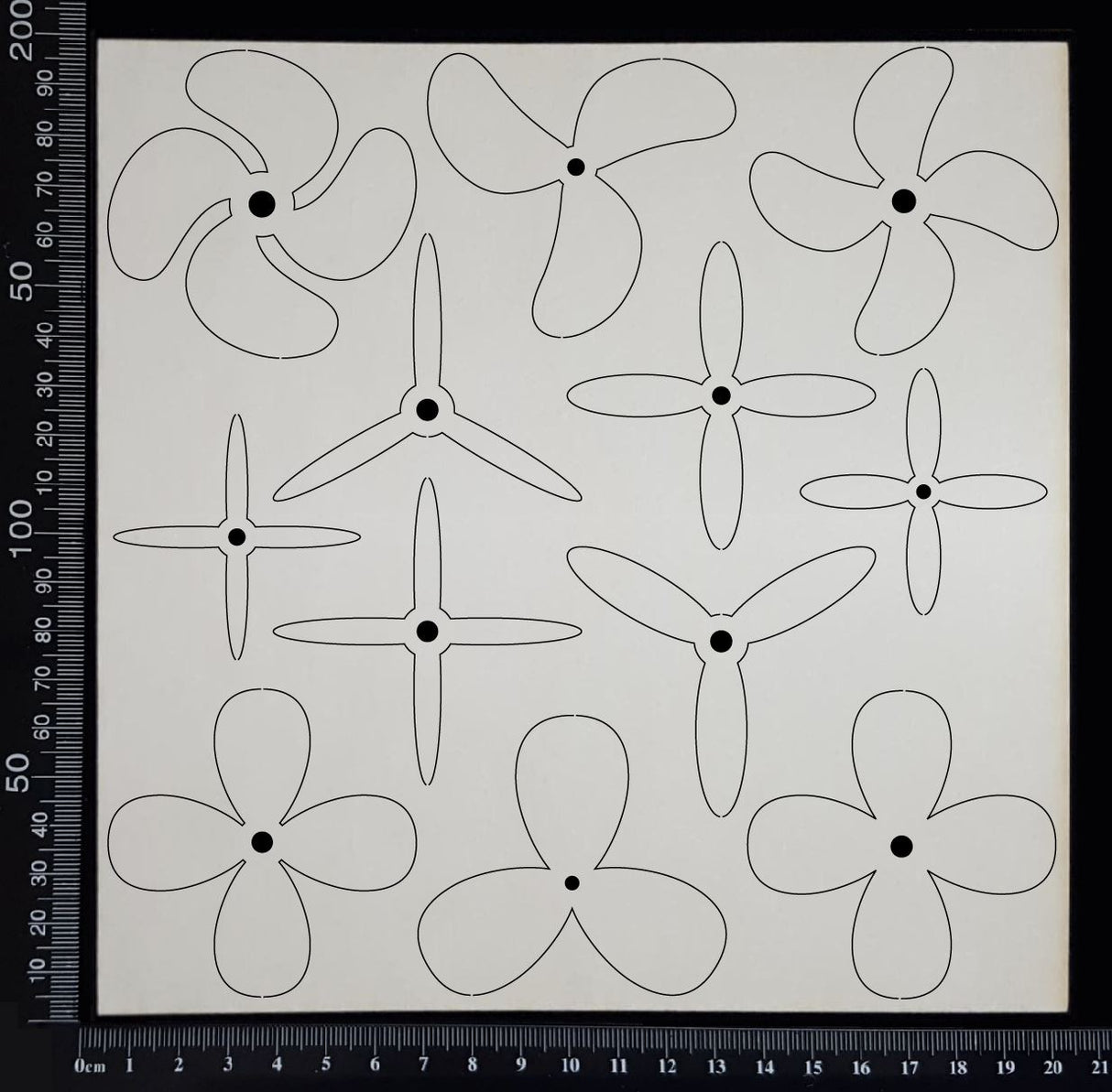 Propellers Set - C - Large - White Chipboard