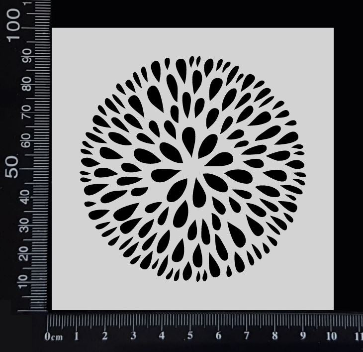 Puff Petal Flower - Stencil - 100mm x 100mm