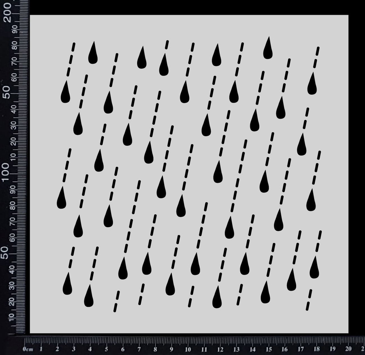 Rain - Stencil - 200mm x 200mm