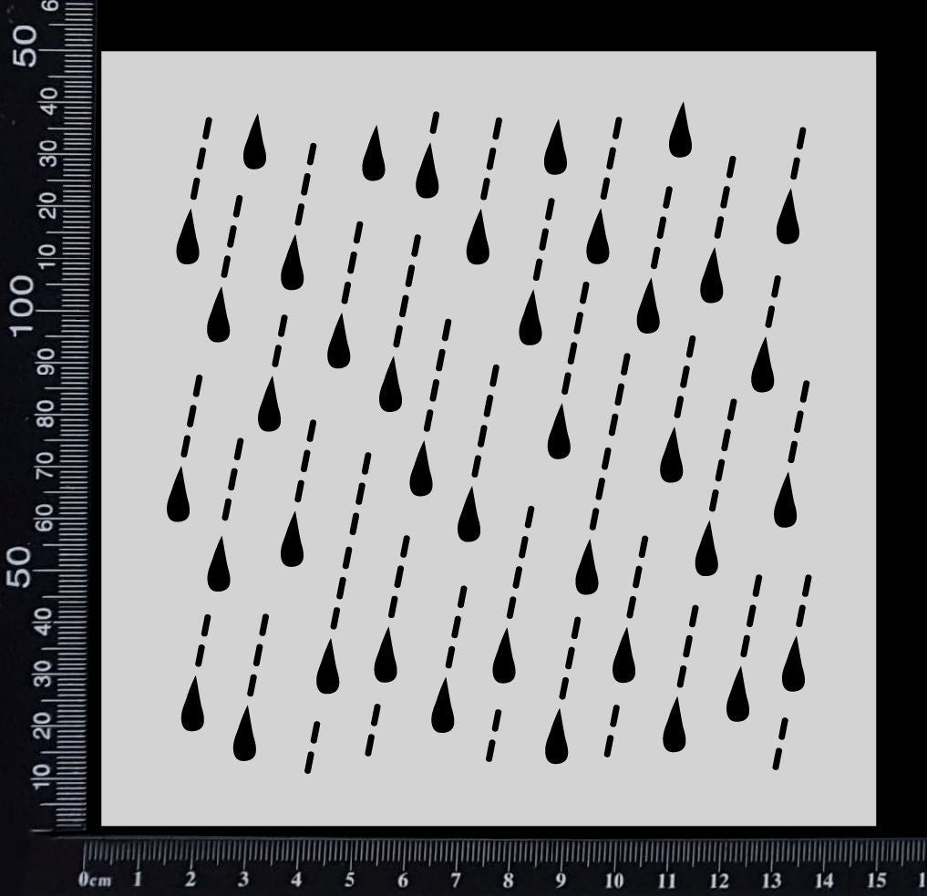 Rain - Stencil - 150mm x 150mm